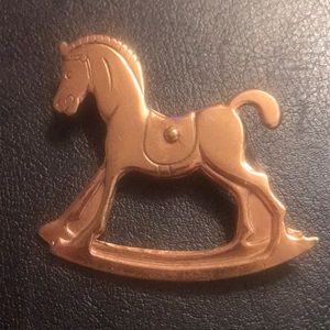 Antique Copper Rocking Horse brooch .. estate find!!!